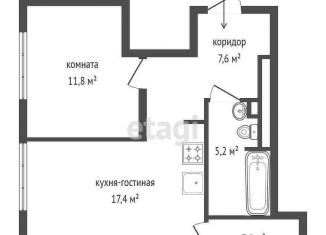 Продается однокомнатная квартира, 45.2 м2, Свердловская область, улица Репина, 111