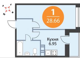 Продаю 1-комнатную квартиру, 28.7 м2, деревня Скотное, Рождественская улица, 2, ЖК Ёлки Вилладж