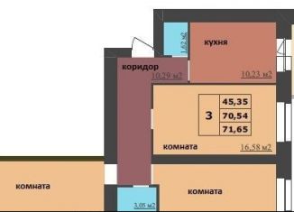 3-комнатная квартира на продажу, 71.7 м2, Ярославль, Дзержинский район