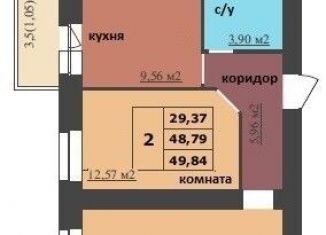Продам 2-ком. квартиру, 49.8 м2, Ярославль