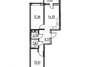 Продажа 2-ком. квартиры, 54.2 м2, Санкт-Петербург, метро Пролетарская, Октябрьская набережная