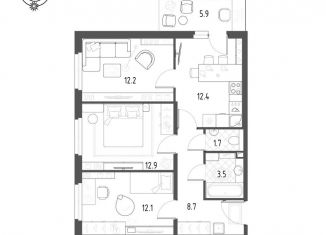 Продажа трехкомнатной квартиры, 65.3 м2, Санкт-Петербург, ЖК Новоорловский