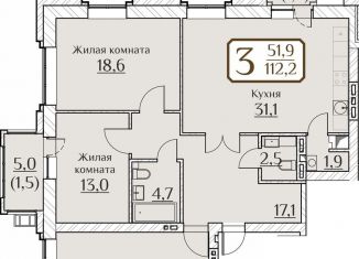 Продаю 3-комнатную квартиру, 115.7 м2, Чебоксары, улица Дегтярёва, поз1А