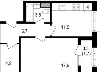 Продам 1-комнатную квартиру, 46.2 м2, Москва, Михалковская улица, 48с8, ЖК Михалковский