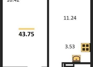 Продаю 2-ком. квартиру, 43.8 м2, Новосибирск, улица Петухова, с1, ЖК Матрёшкин Двор