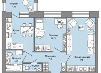 Продается 2-комнатная квартира, 54 м2, Ульяновск, жилой комплекс Дивный Сад, 1, ЖК Дивный Сад