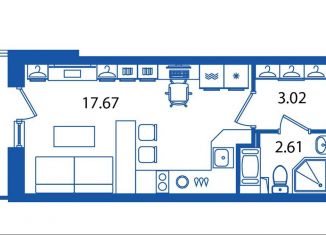 Продажа квартиры студии, 24.2 м2, Санкт-Петербург, ЖК Полис Приморский, проспект Авиаконструкторов, 63