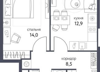 Продажа 1-комнатной квартиры, 39.6 м2, Москва, ЖК Сиреневый парк, Тагильская улица, 4В