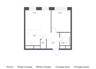 Продается 1-ком. квартира, 43.4 м2, Балашиха, жилой квартал Новоград Павлино, к8