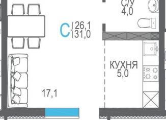 Продается квартира студия, 31 м2, Севастополь, ЖК Доброгород