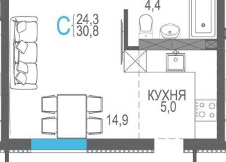 Квартира на продажу студия, 30.8 м2, Севастополь, ЖК Доброгород