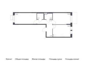 Продам двухкомнатную квартиру, 57.3 м2, Московская область, жилой комплекс Квартал Ивакино, к3