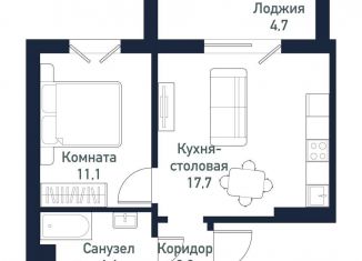 Продам 1-ком. квартиру, 35.5 м2, посёлок Западный, улица имени Младшего Сержанта Сухарева, 2