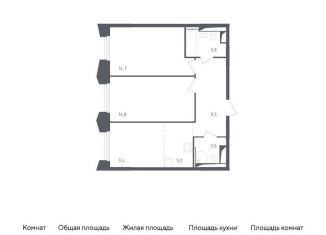 Продажа 2-комнатной квартиры, 59.8 м2, Московская область, жилой комплекс Заречье Парк, к3.1