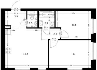 Продается двухкомнатная квартира, 52.3 м2, Москва, метро Медведково, жилой комплекс Полар, 1.4