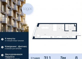 Продается квартира студия, 31.1 м2, Москва, Подольское шоссе, 3, метро Серпуховская