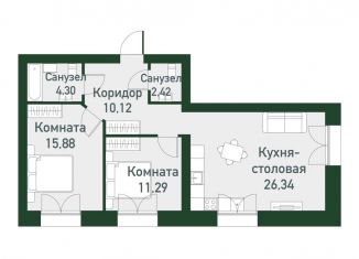 Продажа 2-комнатной квартиры, 73.3 м2, Екатеринбург, метро Чкаловская