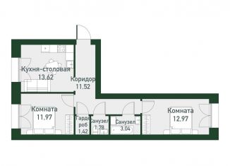 2-ком. квартира на продажу, 57.2 м2, Екатеринбург, Ленинский район