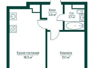 Продам 1-комнатную квартиру, 38.7 м2, Самара, метро Российская