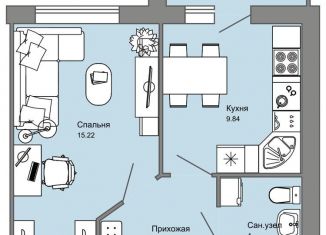 Продам однокомнатную квартиру, 36 м2, село Первомайский, улица Архитектора Сергея Макарова, 4/1, ЖК Знак