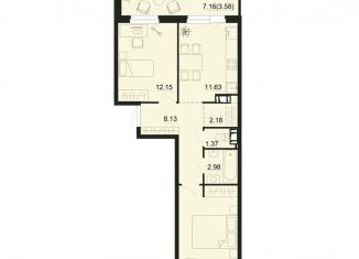 Продажа 2-ком. квартиры, 57 м2, городской посёлок Дубровка