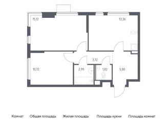 Продажа 2-комнатной квартиры, 53.5 м2, Московская область, жилой комплекс Горки Парк, 6.1