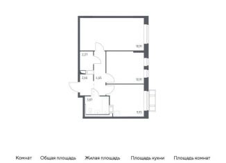 Продается 2-комнатная квартира, 53.2 м2, Московская область