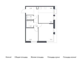 Продается 2-комнатная квартира, 59.1 м2, Москва, ЮАО