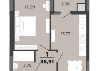 Продаю 1-ком. квартиру, 36.9 м2, Рязань, улица Островского, 122, Железнодорожный район