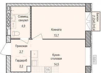 Продается однокомнатная квартира, 38 м2, село Первомайский, жилой комплекс Санвилл, 5