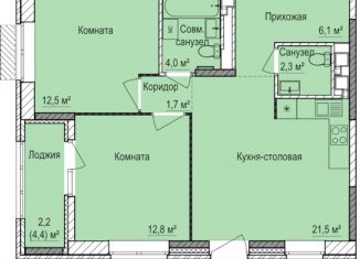 Продается двухкомнатная квартира, 60.9 м2, Ижевск, ЖК Покровский