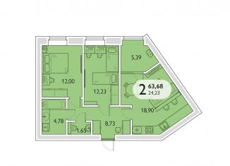 Продается 2-комнатная квартира, 63.7 м2, посёлок Мичуринский, микрорайон Мегаполис-Парк, 23к2