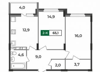 Продается двухкомнатная квартира, 65.1 м2, Владимирская область, улица Зои Космодемьянской, 28/1