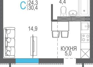 Продам квартиру студию, 30.4 м2, Севастополь, ЖК Доброгород