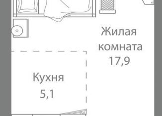 Квартира на продажу студия, 31.6 м2, Москва, метро Молодёжная