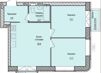 Продам двухкомнатную квартиру, 54.3 м2, Удмуртия, жилой комплекс Санвилл, 6