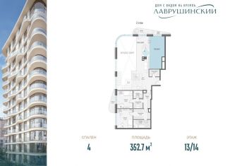 Продаю 4-комнатную квартиру, 352.7 м2, Москва, район Якиманка