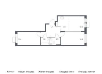 Продается 2-комнатная квартира, 59.6 м2, деревня Путилково