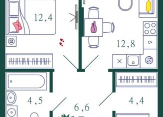 Продам 2-комнатную квартиру, 67.2 м2, Москва, 1-я очередь, к4, ЖК Шагал