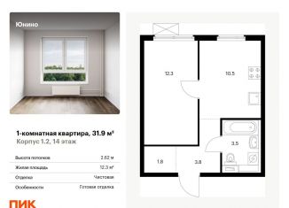 Продается 1-ком. квартира, 31.9 м2, Щербинка, жилой комплекс Юнино, 1.1