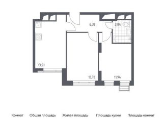 Продажа двухкомнатной квартиры, 49.9 м2, Московская область, жилой комплекс Спутник, к15