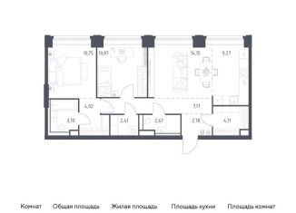 Продам 2-комнатную квартиру, 71.9 м2, Москва, ЗАО, жилой комплекс Нова, к3
