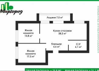 Продажа 2-ком. квартиры, 75.8 м2, Оренбургская область