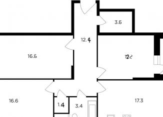 Квартира на продажу свободная планировка, 83.5 м2, Химки, Железнодорожная улица, 33к1, ЖК Авентин