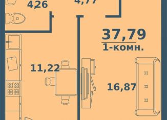 Продам 1-комнатную квартиру, 37.8 м2, Ульяновск, Железнодорожный район