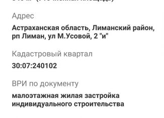 Участок на продажу, 840 сот., рабочий посёлок Лиман, улица Усовой