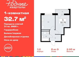 Квартира на продажу студия, 32.7 м2, Москва