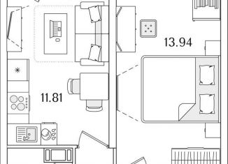 Продажа 1-комнатной квартиры, 37.3 м2, Санкт-Петербург, муниципальный округ Финляндский