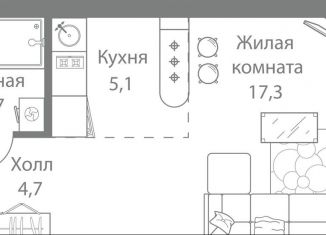 Продам квартиру студию, 30.8 м2, Москва, ЗАО