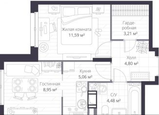Продам двухкомнатную квартиру, 38.1 м2, Ленинградская область
